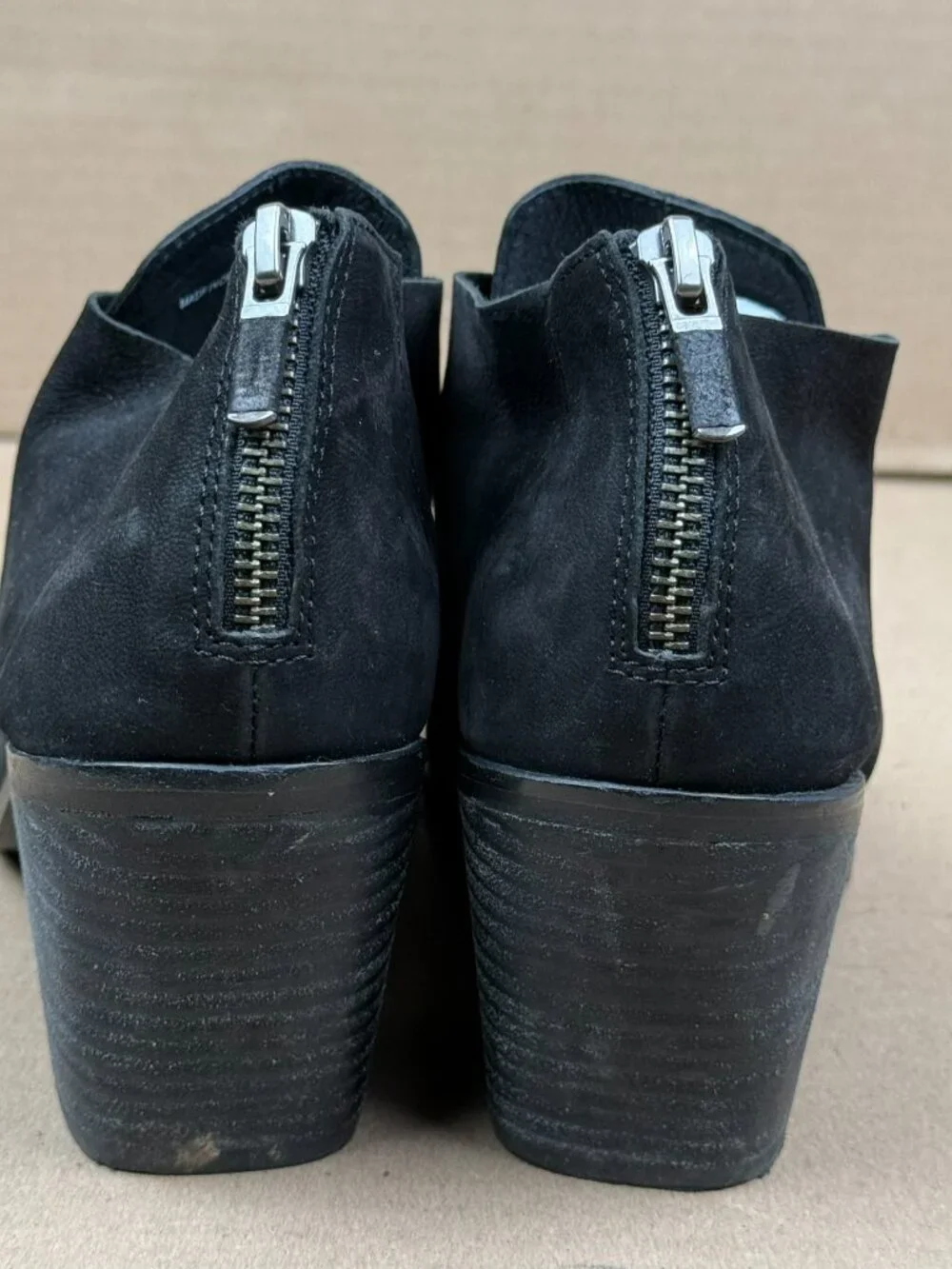 Women's Eileen Fisher Black Suede Leather Ankle Boots Size 8.5